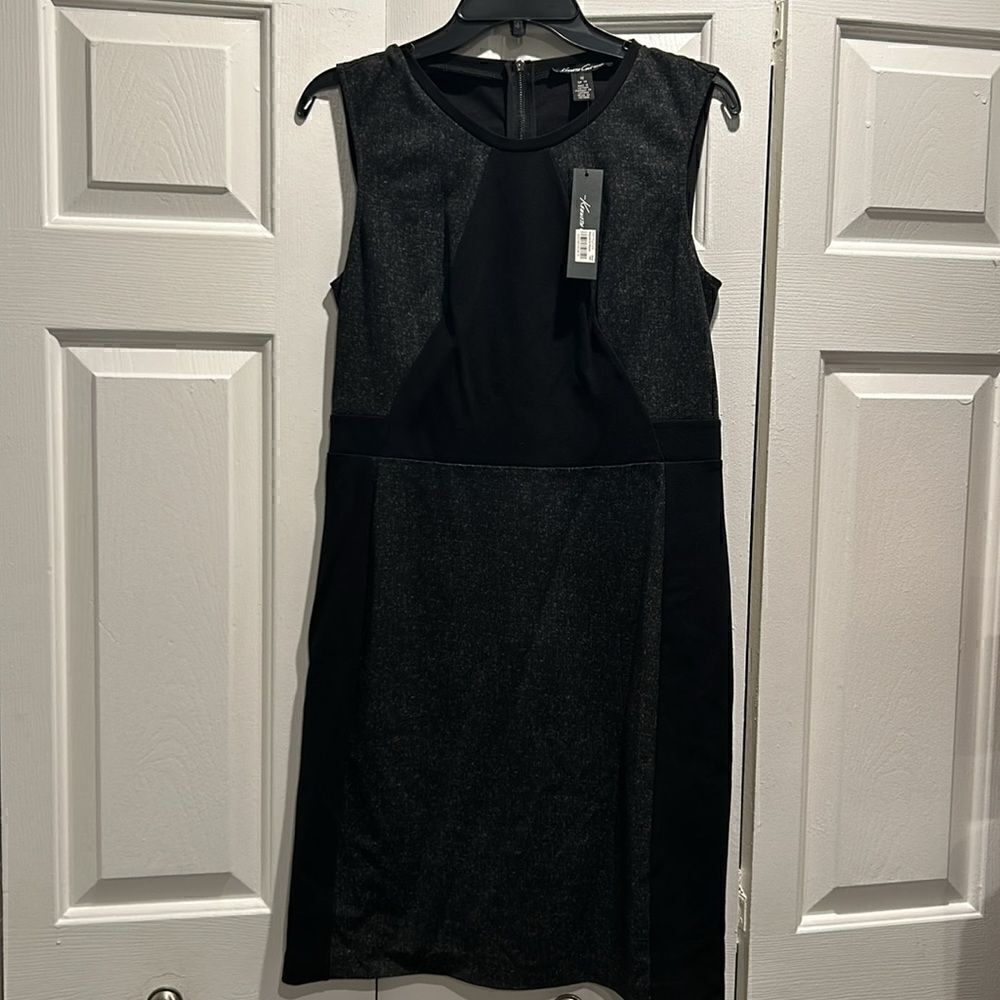 NWT Kenneth Cole Black & Gray Dress, Size 10